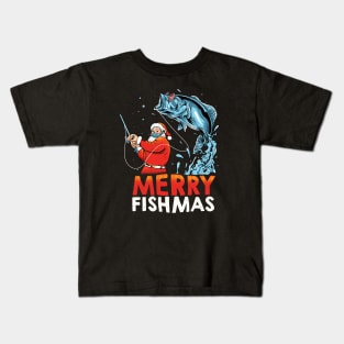 Merry Fishmas – XMAS Santa Christmas gift Kids T-Shirt